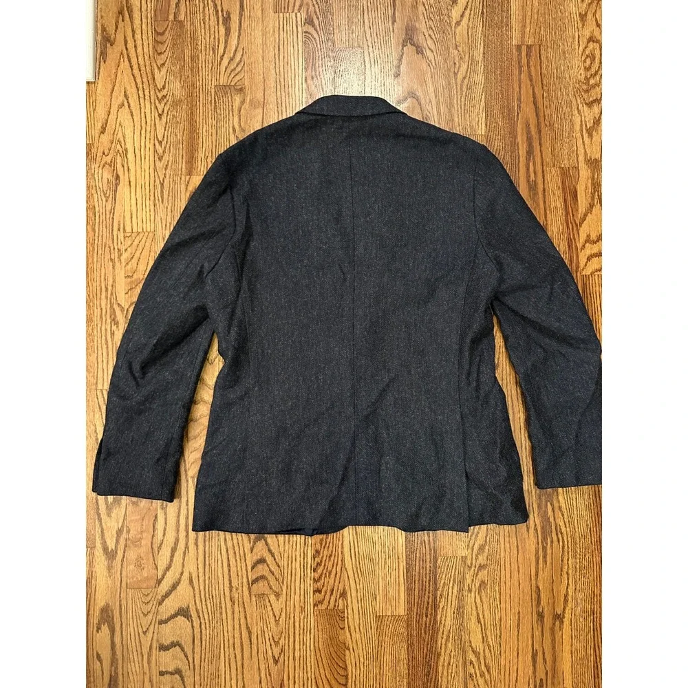 J Crew Ludlow 44R Blazer Charcoal Blue Moon Wool Blend Woven in Great Britain